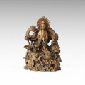 Buddha-Statue Doppel-Drachen Avalokitesvara Bronze-Skulptur Tpfx-062